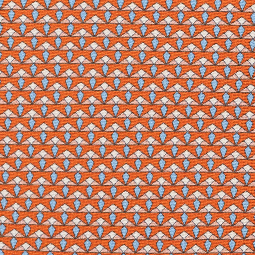 3-Fold Silk Tie, Micro Pattern, Orange - JC056665-3