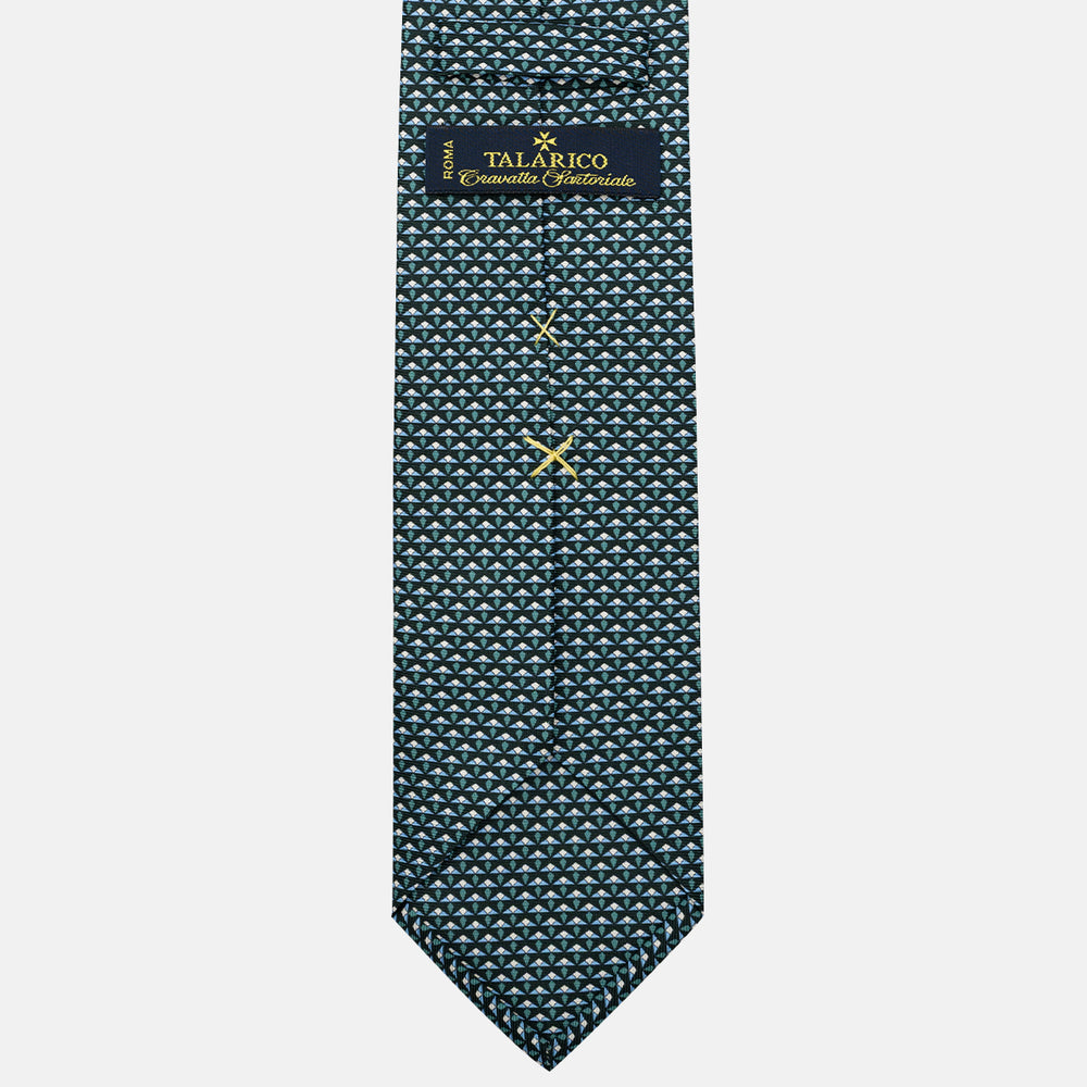 3-Fold Silk Tie, Micro Pattern, Green - JC056665-4