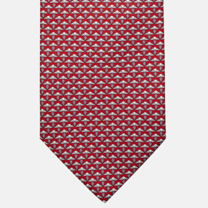 3-Fold Silk Tie, Micro Pattern, Red - JC056665-5