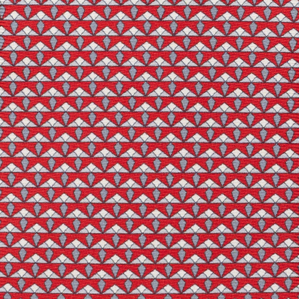 3-Fold Silk Tie, Micro Pattern, Red - JC056665-5