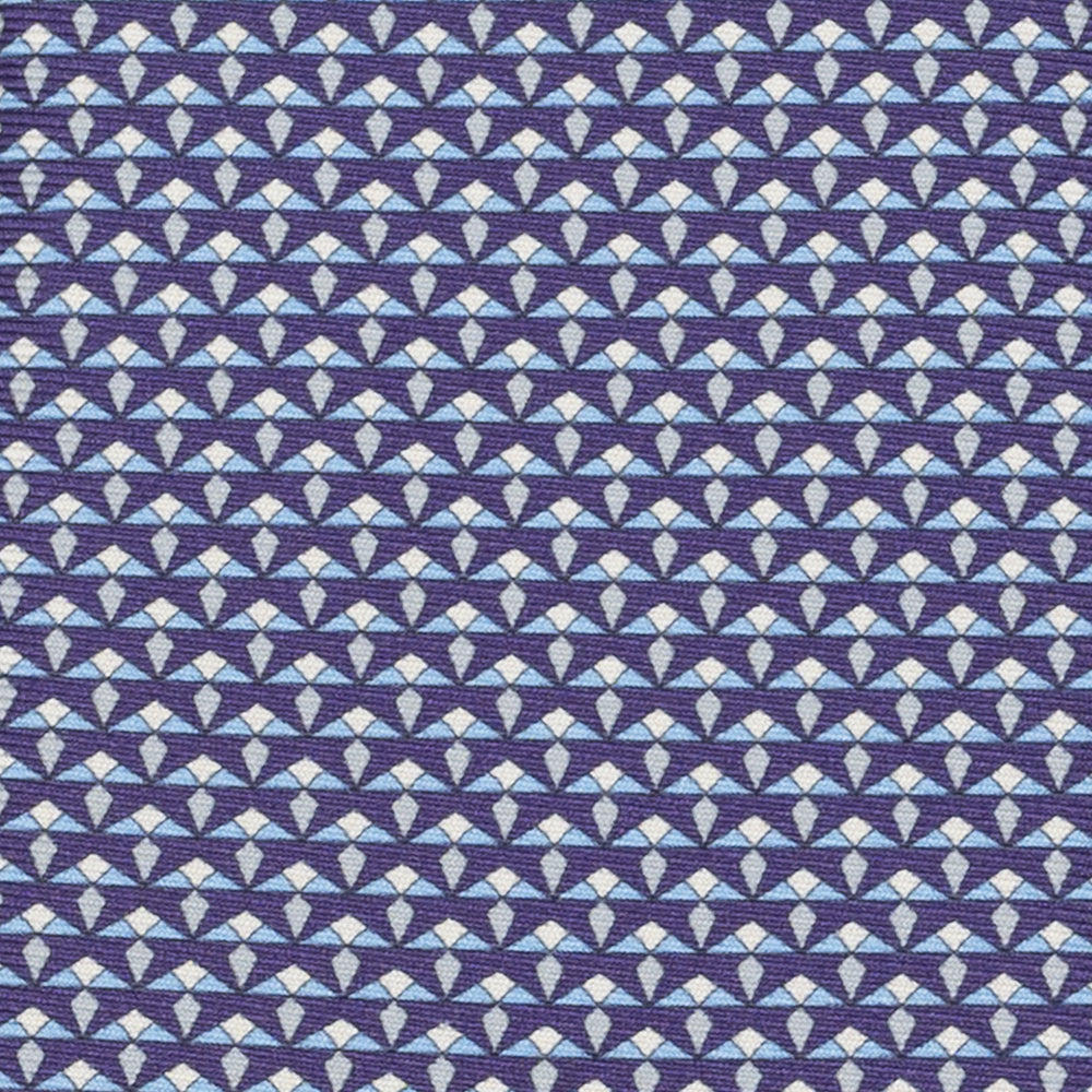 Cravatta 3 pieghe in Seta, Micro Fantasia, Viola - JC056665-6