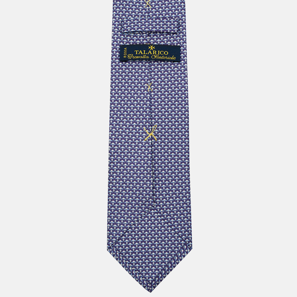 Cravatta 3 pieghe in Seta, Micro Fantasia, Viola - JC056665-6