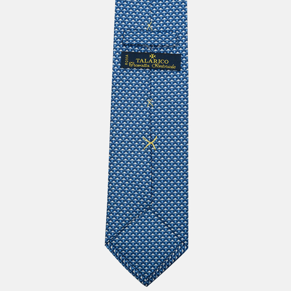 3-Fold Silk Tie, Micro Pattern, Light Blue - JC056665-7
