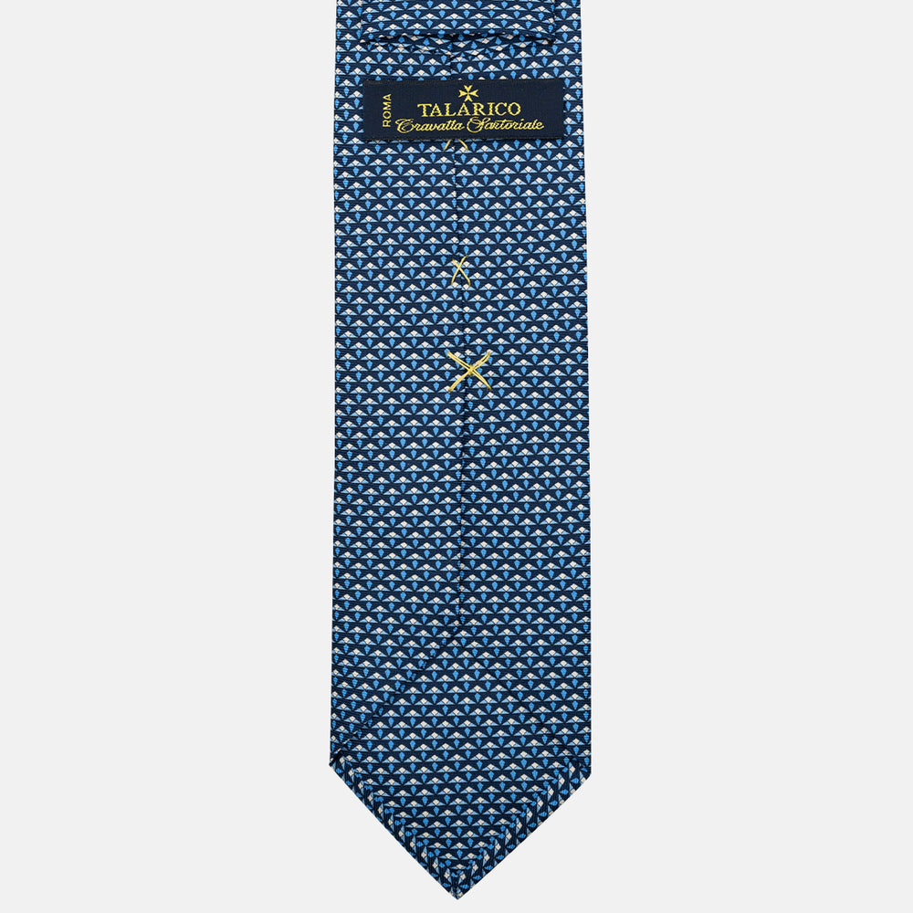 3-Fold Silk Tie, Micro Pattern, Light Blue - JC056665-9