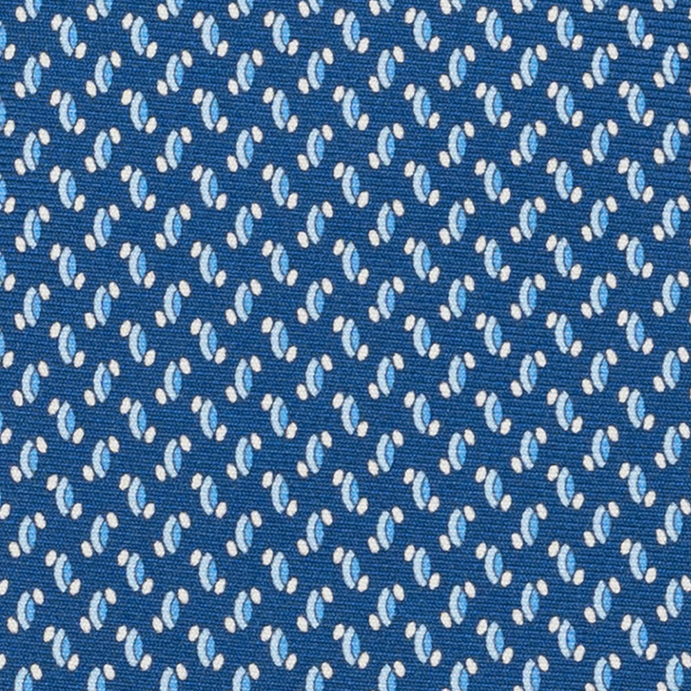 Cravatta 3 pieghe in Seta, Micro Fantasia, Azzurro - JC056668-11