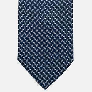 Cravatta 3 pieghe in Seta, Micro Fantasia, Blu Grigio - JC056668-12