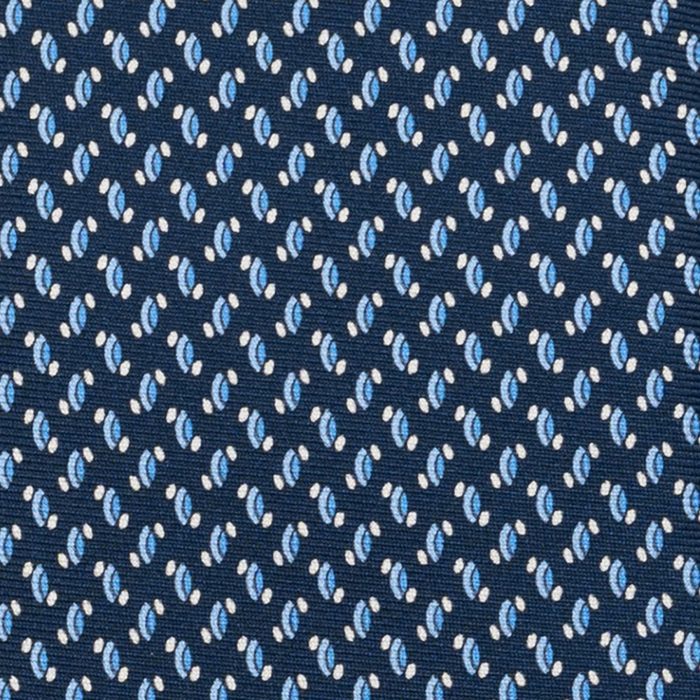 Cravatta 3 pieghe in Seta, Micro Fantasia, Blu Celeste - JC056668-13