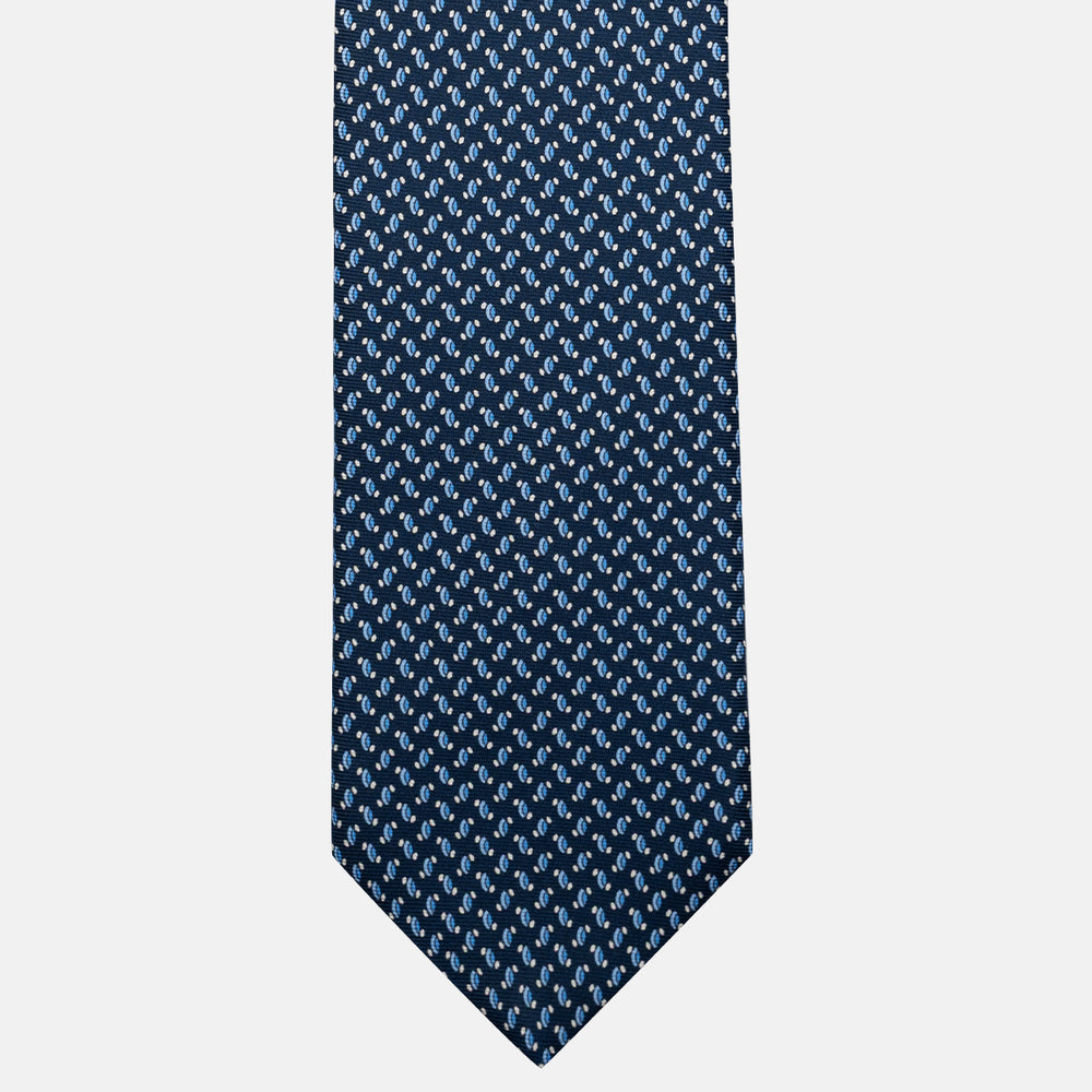 Cravatta 3 pieghe in Seta, Micro Fantasia, Blu Celeste - JC056668-13