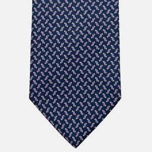 Cravatta 3 pieghe in Seta, Micro Fantasia, Blu Rosa - JC056668-2