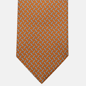 Cravatta 3 pieghe in Seta, Micro Fantasia, Arancione - JC056668-3