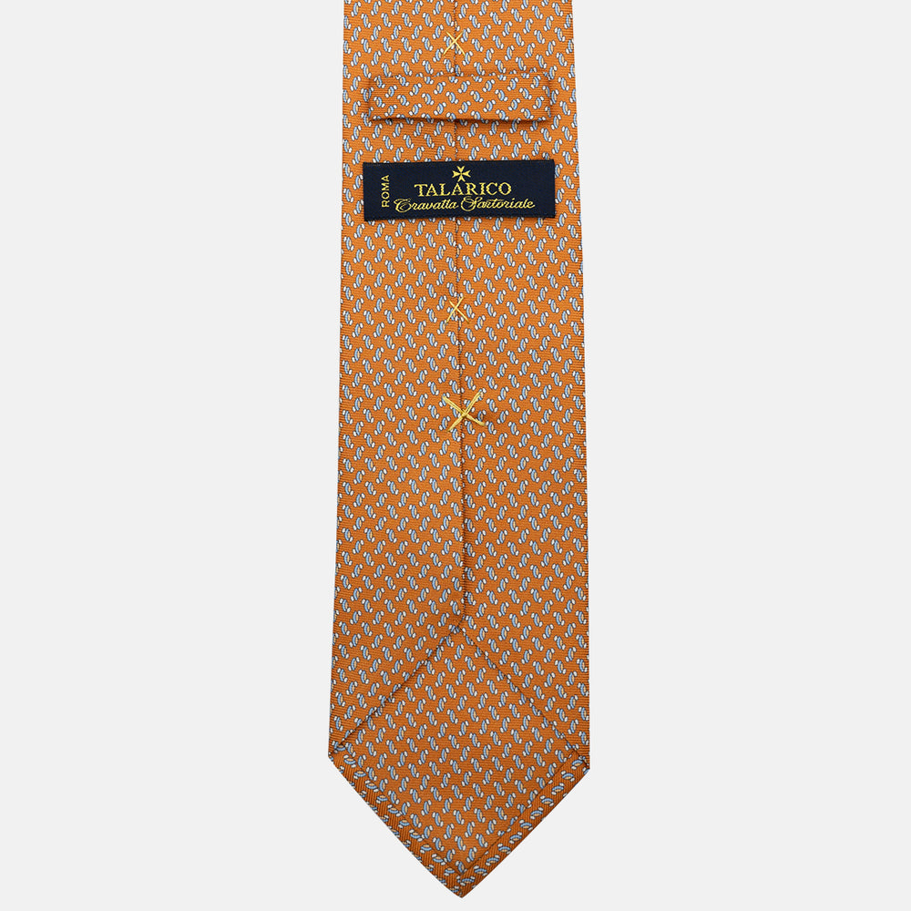 Cravatta 3 pieghe in Seta, Micro Fantasia, Arancione - JC056668-3