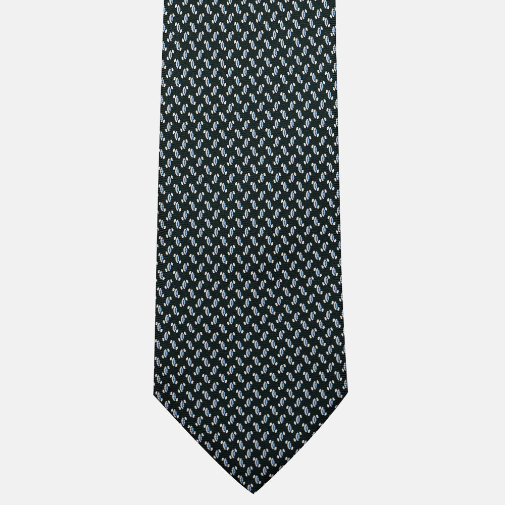 Cravatta 3 pieghe in Seta, Micro Fantasia, Verdone - JC056668-4