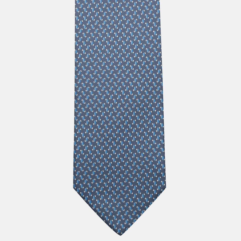 Cravatta 3 pieghe in Seta, Micro Fantasia, Grigio - JC056668-6
