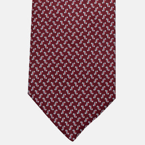 Cravatta 3 pieghe in Seta, Micro Fantasia, Bordeaux - JC056668-8