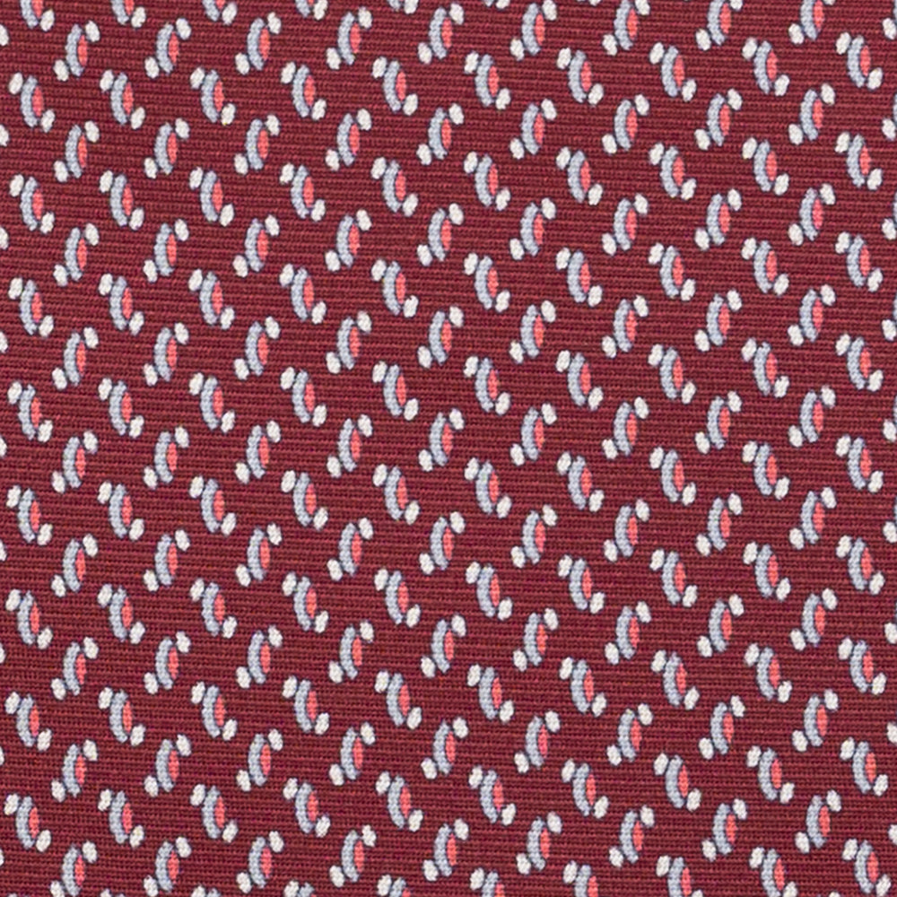 Cravatta 3 pieghe in Seta, Micro Fantasia, Bordeaux - JC056668-8