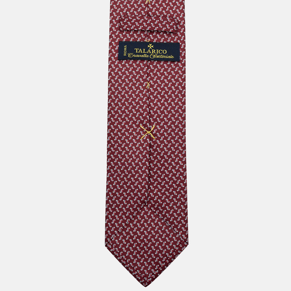 Cravatta 3 pieghe in Seta, Micro Fantasia, Bordeaux - JC056668-8