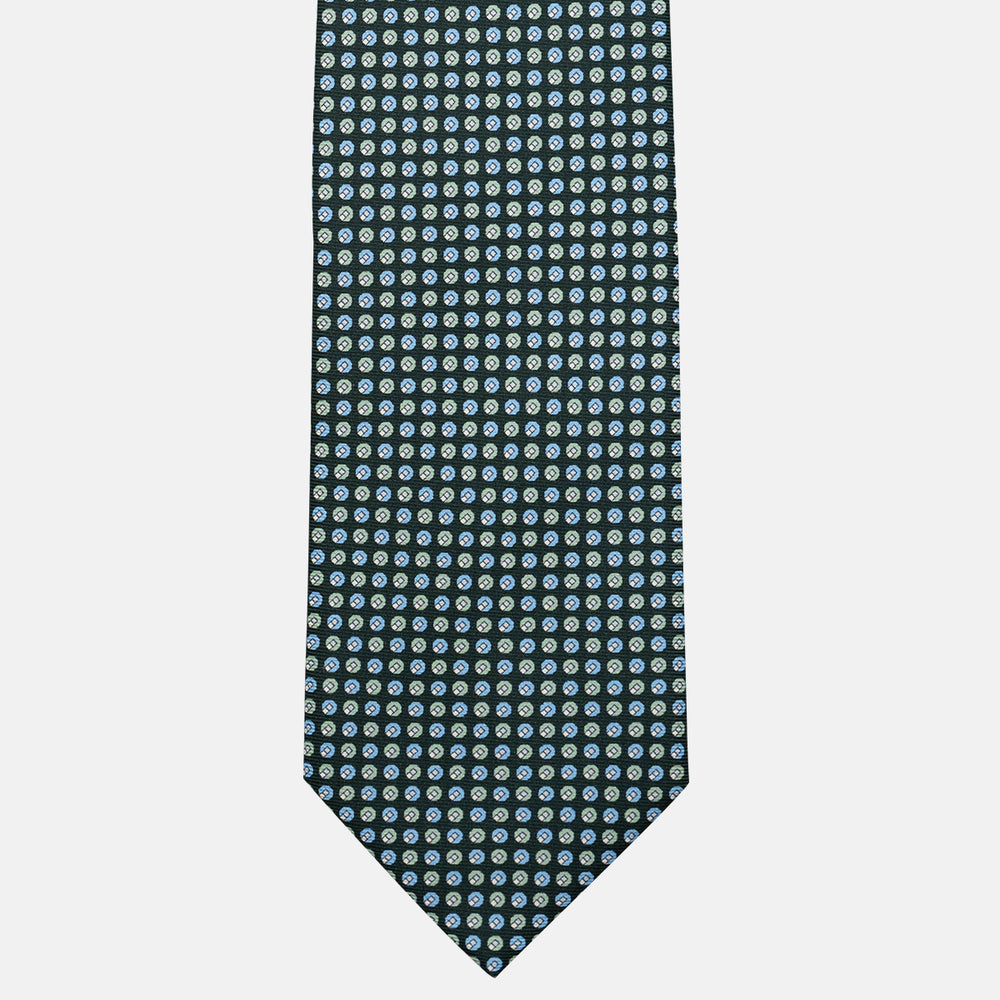 Cravatta 3 pieghe in Seta, Micro Fantasia, Verdone - JC056670-4