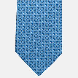 Cravatta 3 pieghe in Seta, Micro Fantasia, Celeste - JC056670-7