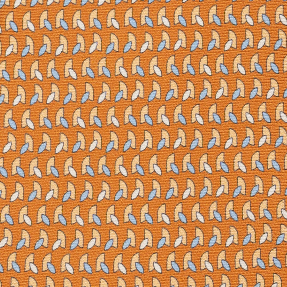 Cravatta 3 pieghe in Seta, Micro Fantasia, Arancione Chiaro - JC057245-10