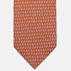 Cravatta 3 pieghe in Seta, Micro Fantasia, Arancione Scuro - JC057245-11