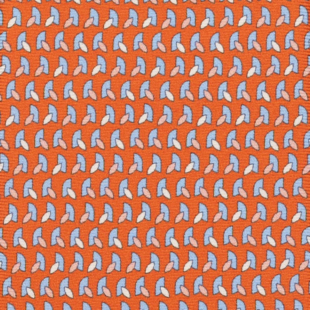 Cravatta 3 pieghe in Seta, Micro Fantasia, Arancione Scuro - JC057245-11