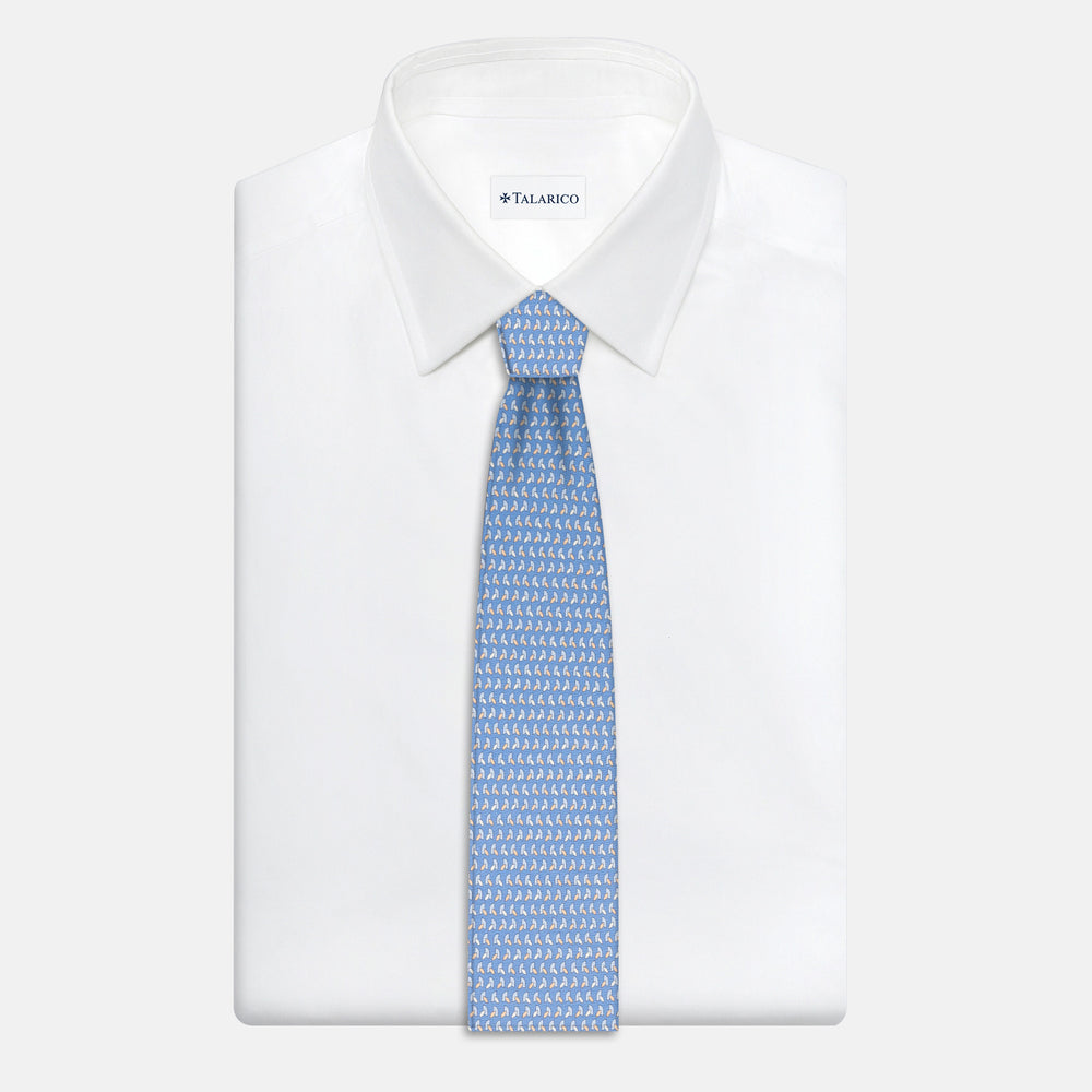 3-Fold Silk Tie, Micro Pattern, Pool - JC057245-3