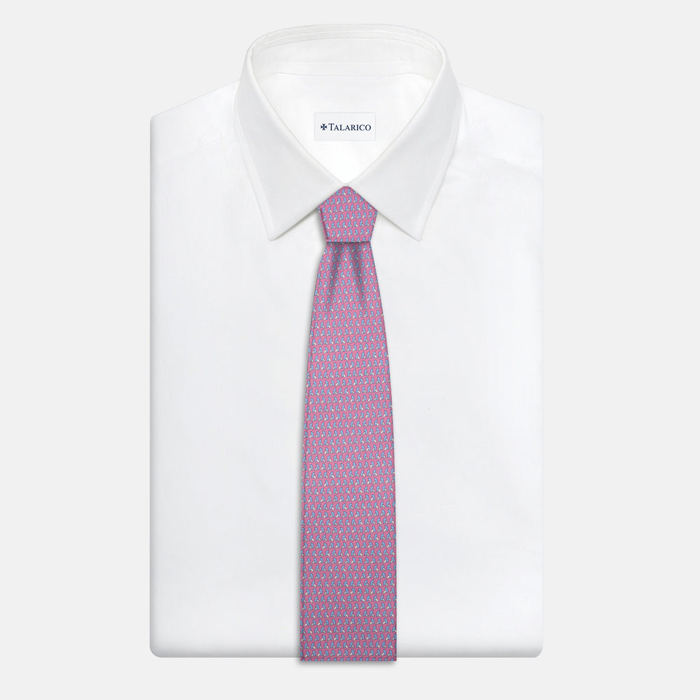 Cravatta 3 pieghe in Seta, Micro Fantasia, Rosa - JC057245-5