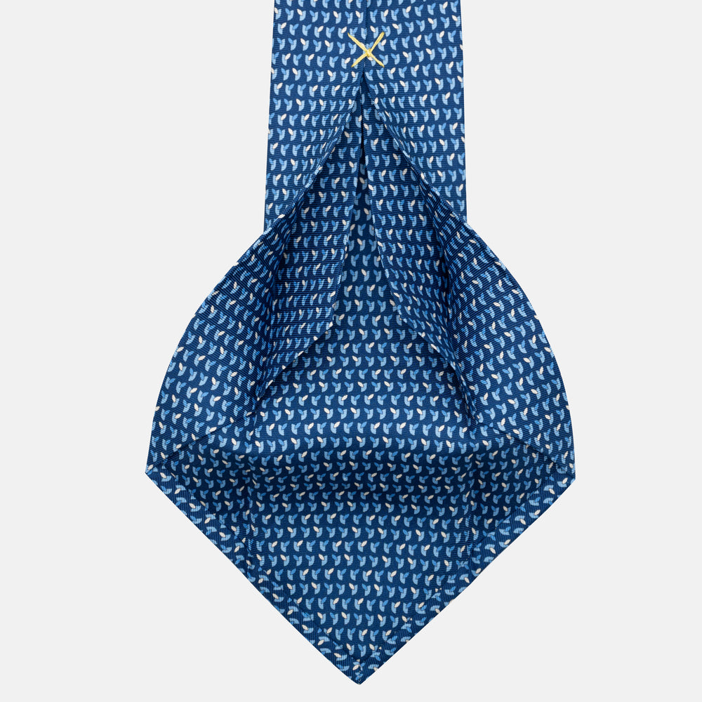 Cravatta 5 pieghe in seta Micro Fantasia Azzurro - JC057245-6