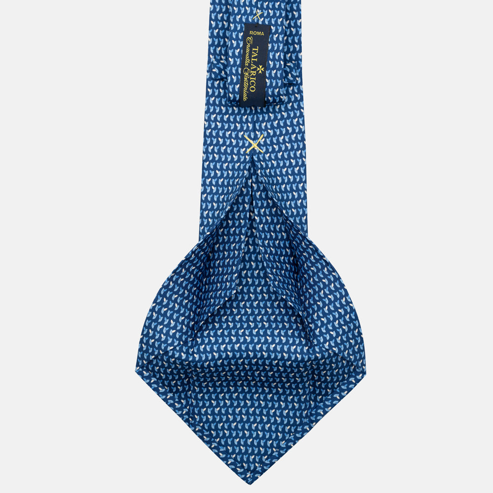 Cravatta 5 pieghe in seta Micro Fantasia Azzurro - JC057245-6