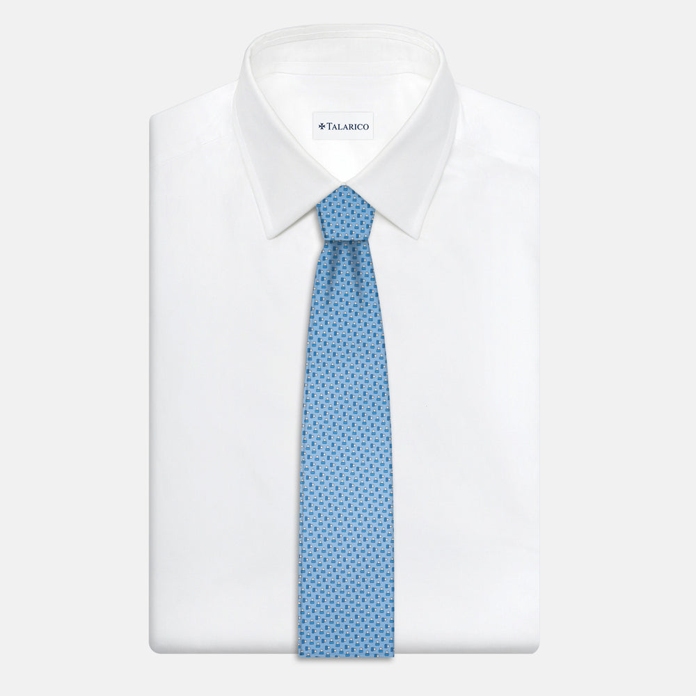 3-Fold Silk Tie, Micro Pattern, Pool - JC057248-4