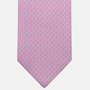 3-Fold Silk Tie, Geometric Pattern, Pink - JC058629_1