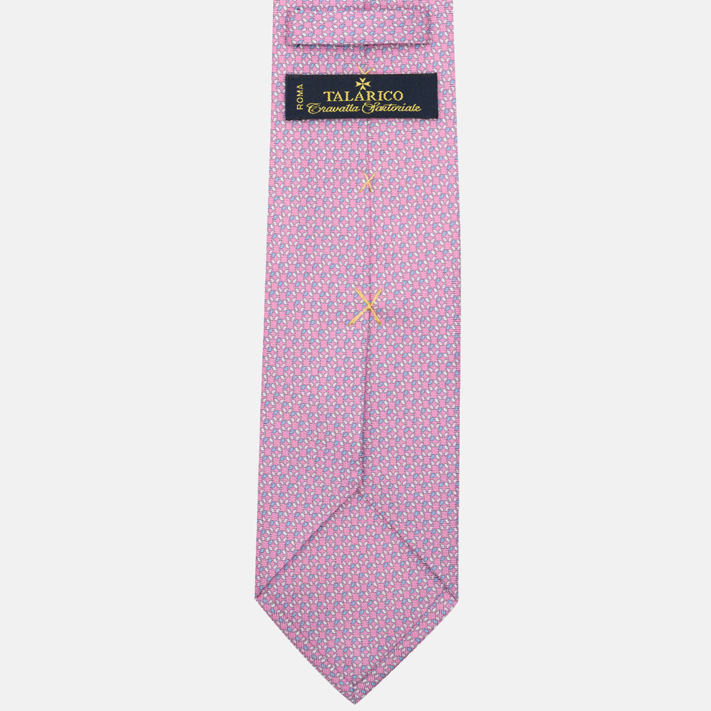 3-Fold Silk Tie, Geometric Pattern, Pink - JC058629_1