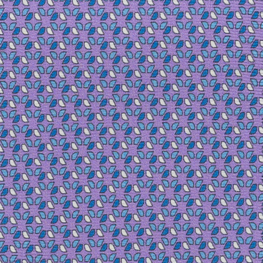 3-Fold Silk Tie, Geometric Pattern, Lilac - JC058629_2 T