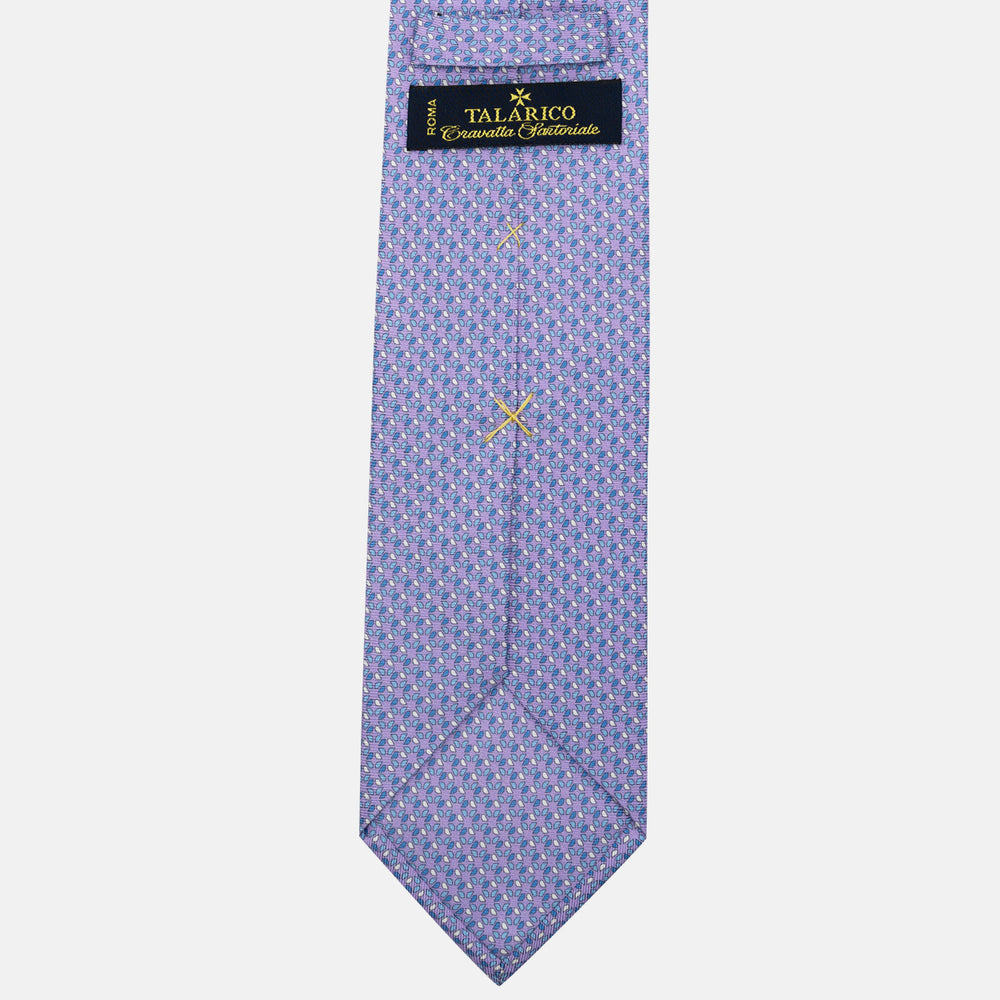 3-Fold Silk Tie, Geometric Pattern, Lilac - JC058629_2
