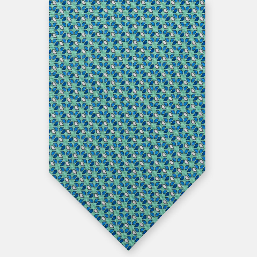 3-Fold Silk Tie, Geometric Pattern, Tiffany - JC058629_3 T