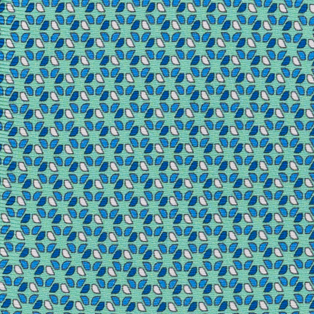 3-Fold Silk Tie, Geometric Pattern, Tiffany - JC058629_3 T