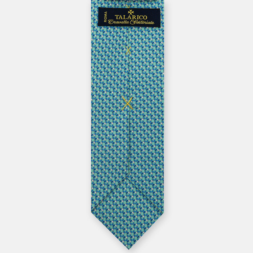 3-Fold Silk Tie, Geometric Pattern, Tiffany - JC058629_3 T