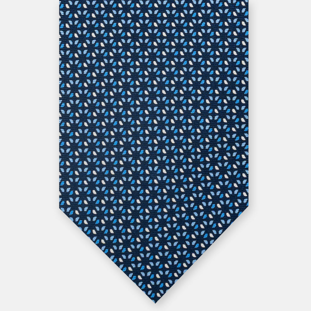 3-fold Silk Tie, Geometric Pattern, Light Blue - JC058629_4 T