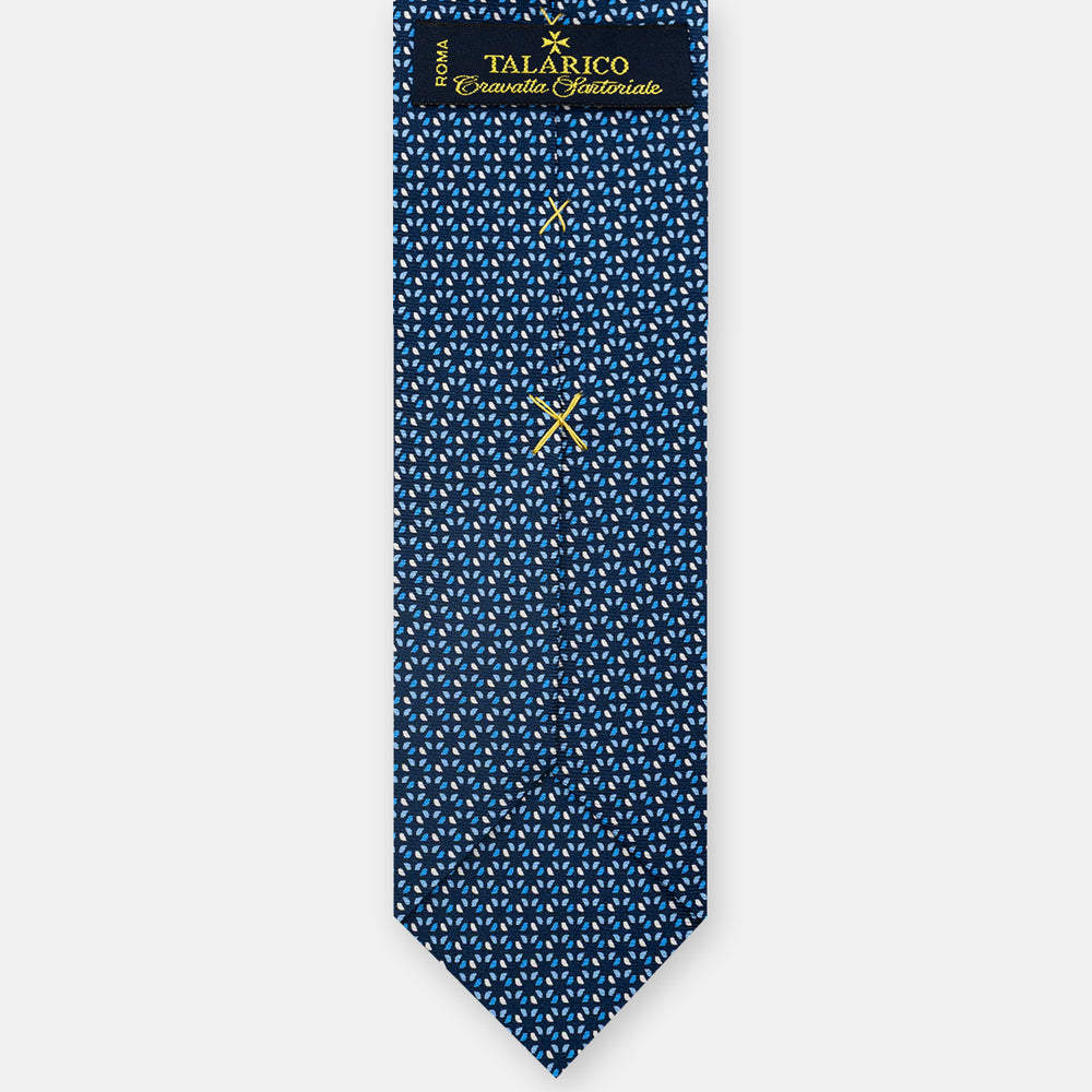 3-fold Silk Tie, Geometric Pattern, Light Blue - JC058629_4 T