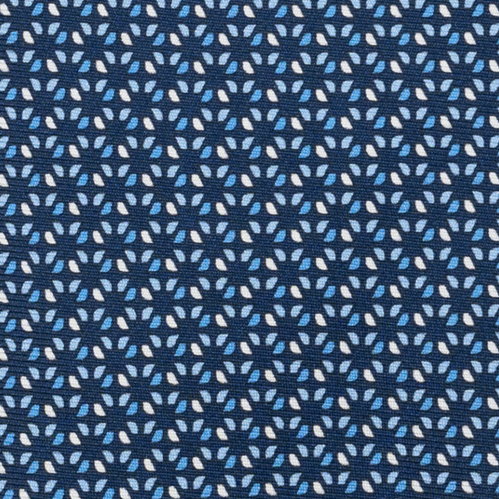 3-Fold Silk Tie, Geometric Pattern, Blue - JC058629_5