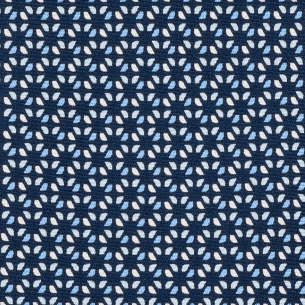 Cravatta 3 pieghe in Seta, Fantasia Geometrica, Blu Celeste - JC058629_5 T