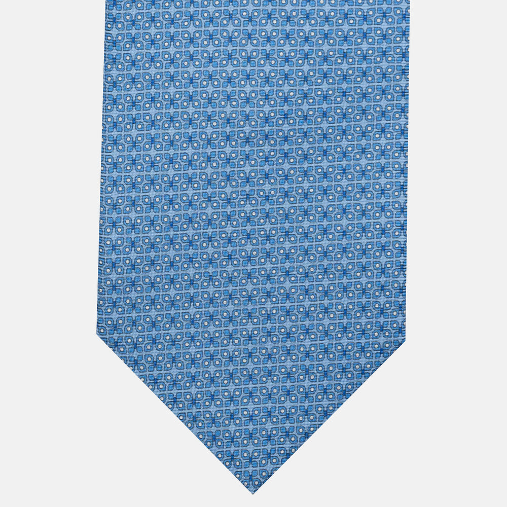 3-Fold Silk Tie, Butterfly Pattern, Light Blue - JC059561_1