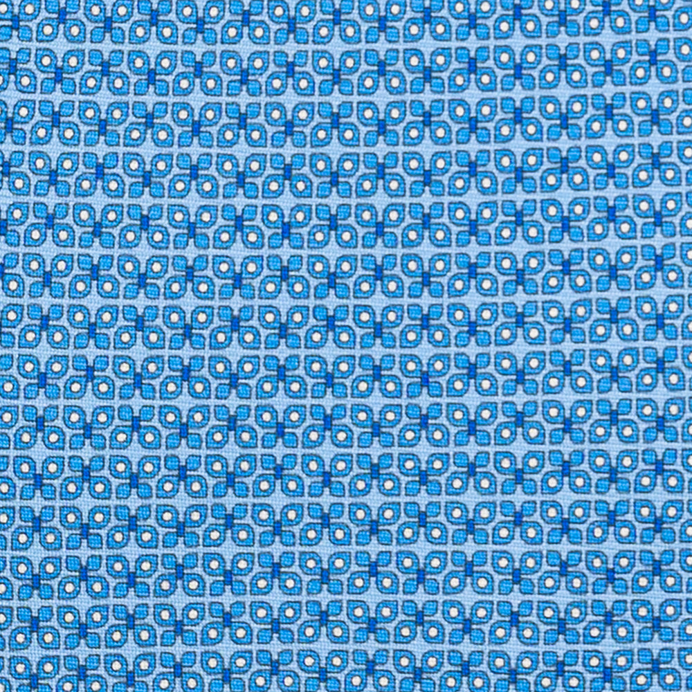 3-fold Silk Tie, Butterfly Pattern, Light Blue - JC059561_1 T