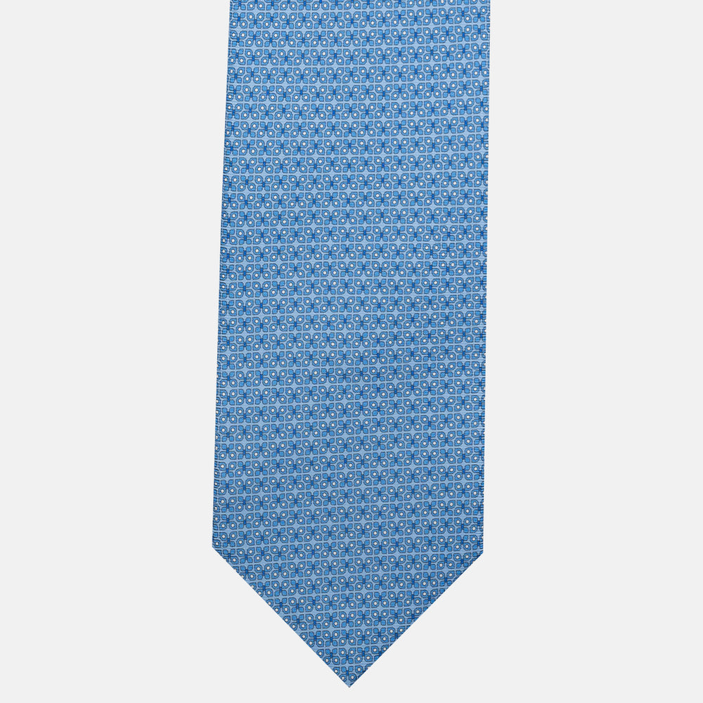 3-Fold Silk Tie, Butterfly Pattern, Light Blue - JC059561_1