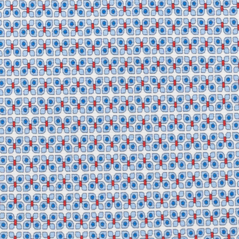 3-Fold Silk Tie, Butterfly Pattern, White - JC059561_2