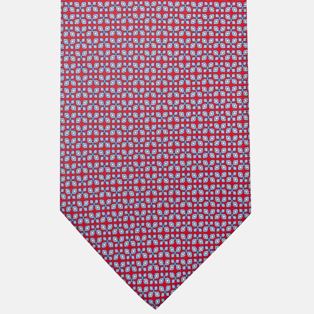 3-Fold Silk Tie, Butterfly Pattern, Red - JC059561_3