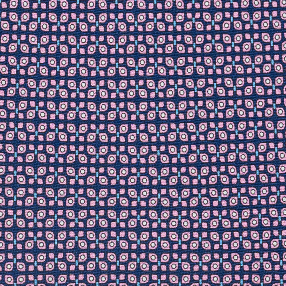 Cravatta 3 pieghe in Seta, Fantasia Farfalle, Blu Rosa - JC059561_4 T