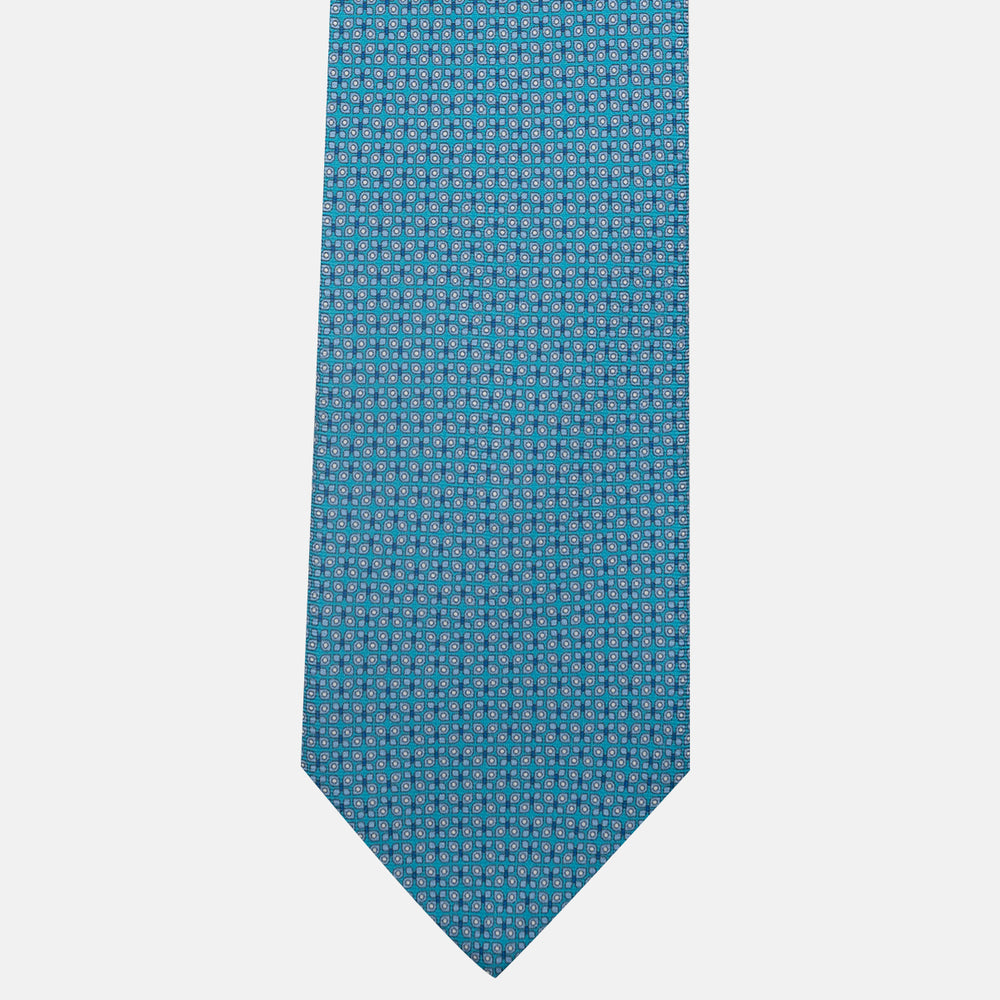 3-Fold Silk Tie, Butterfly Pattern, Turquoise - JC059561_5