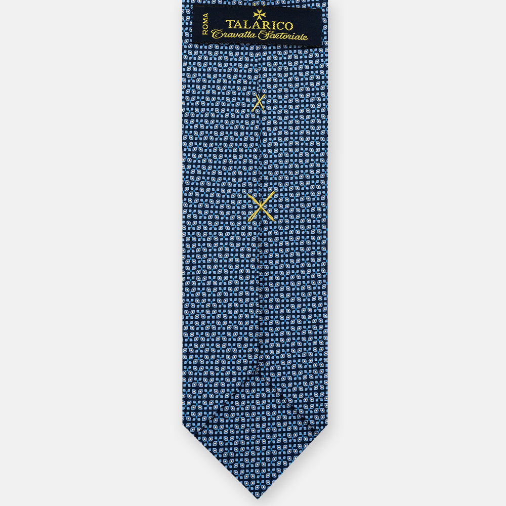 Cravatta 3 pieghe in Seta, Fantasia Farfalle, Blu Celeste - JC059561_6 T