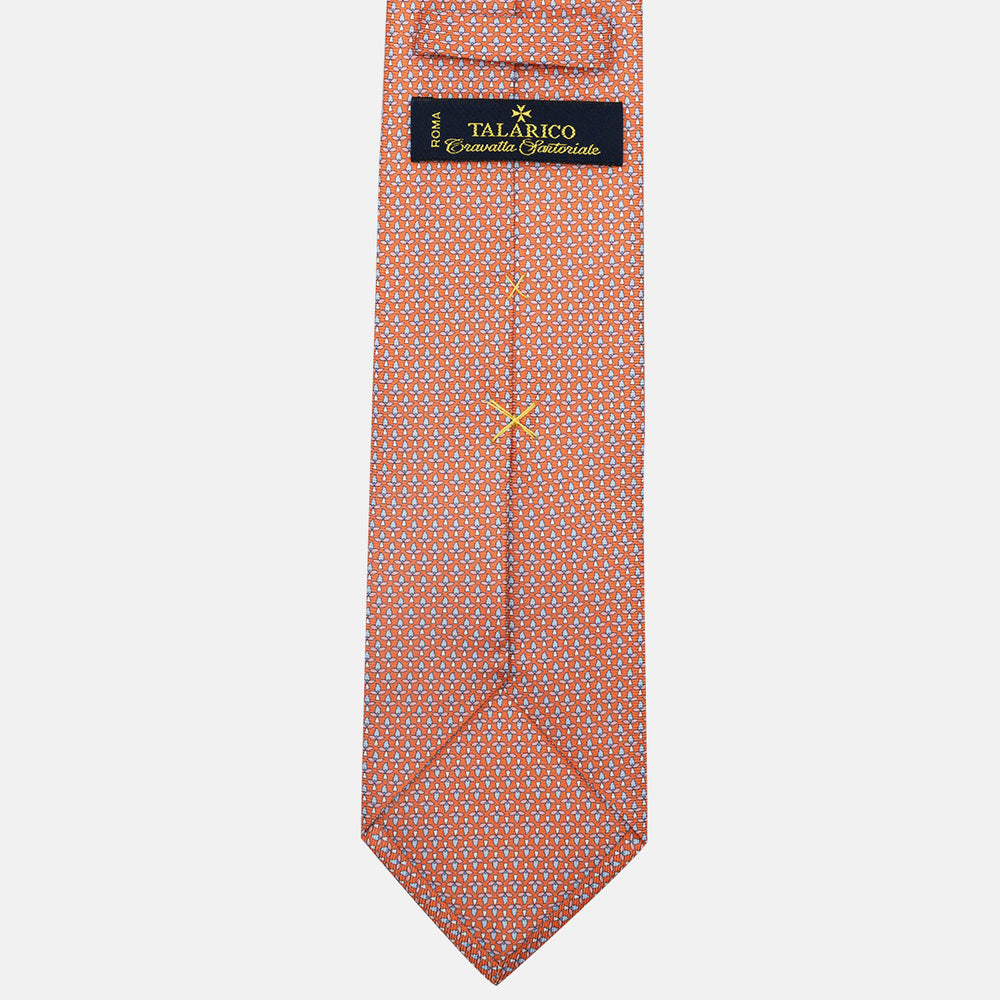 3-Fold Silk Tie, Floral Pattern, Orange - JC059574_1
